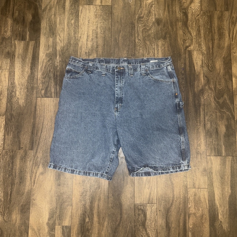 Wrangler Denim Jean Carpenter Shorts Medium Wash Men's Size 44 Inseam 10"
